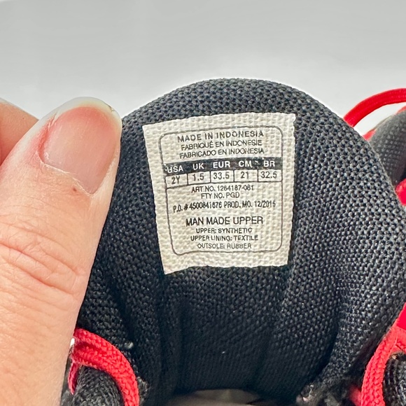 Under Armour Boys Baseball Cleats Size 2 Youth Black White Red Lace Up - Picture 9 of 12